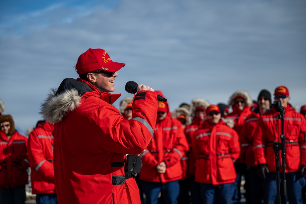 USCGC Polar Star (WAGB 10) holds quarters in McMurdo Sound during Operation Deep Freeze