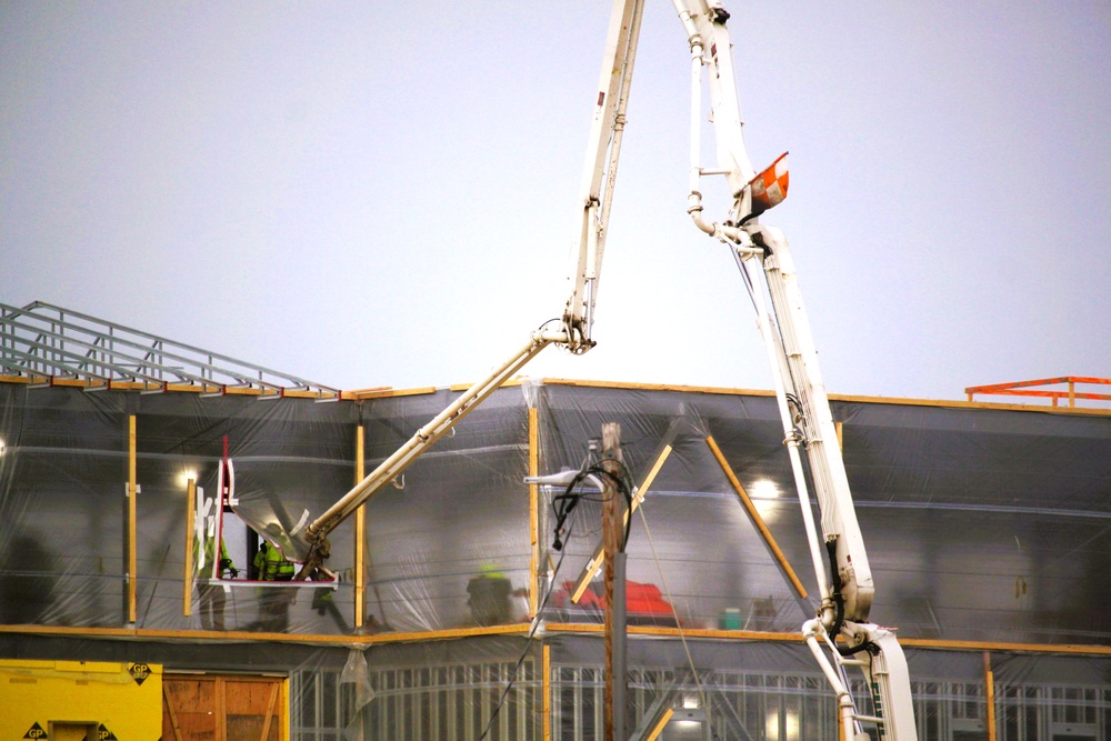 January 2025 barracks construction operations for East Barracks Project at Fort McCoy