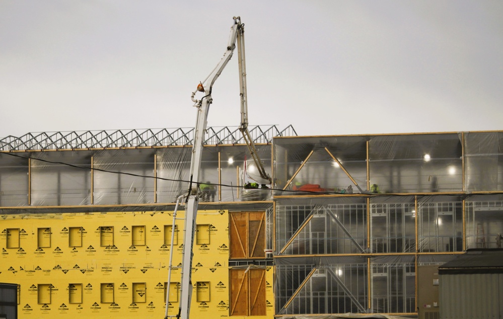 January 2025 barracks construction operations for East Barracks Project at Fort McCoy