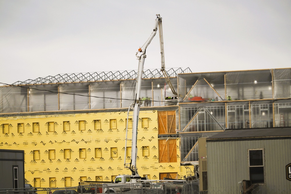 January 2025 barracks construction operations for East Barracks Project at Fort McCoy