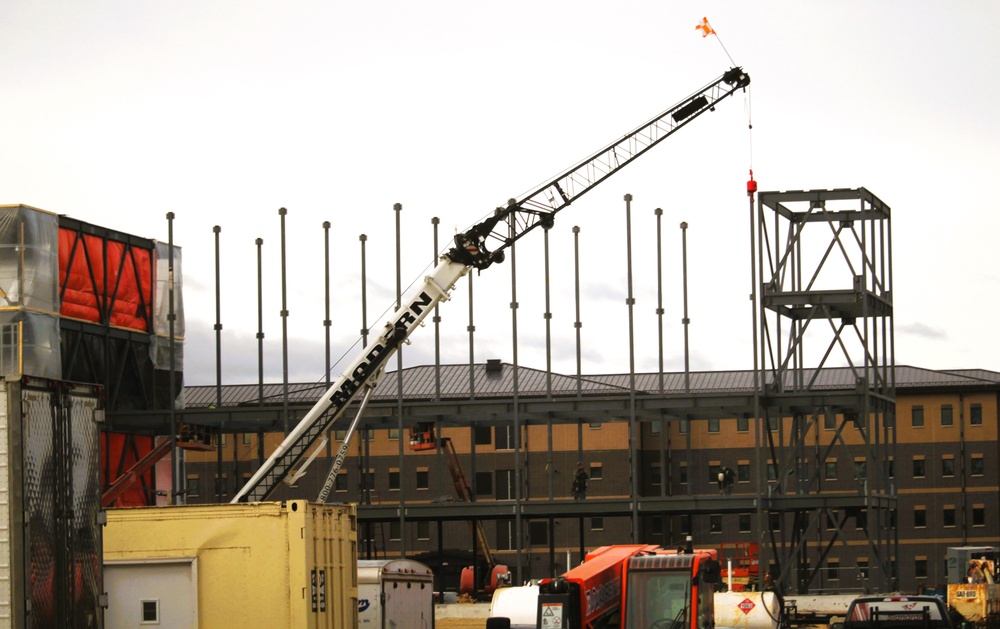 January 2025 barracks construction operations for East Barracks Project at Fort McCoy