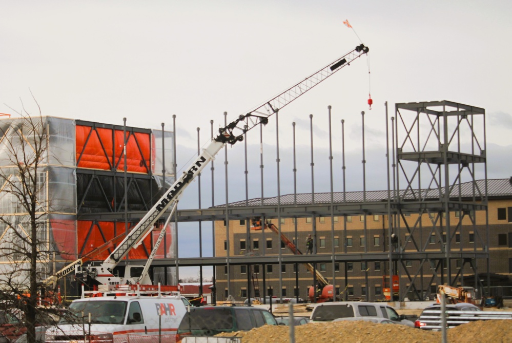 January 2025 barracks construction operations for East Barracks Project at Fort McCoy