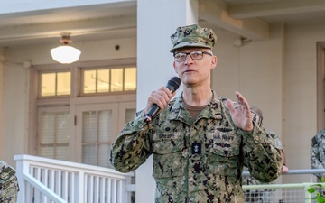 Rear Adm. Greene holds all-hands call for the Hawaii Reginal Maintenace Center (HRMC)