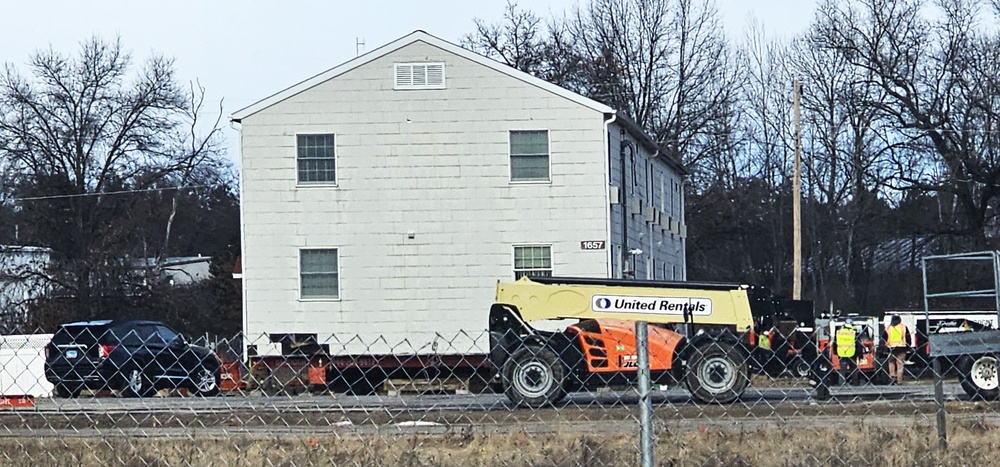 Contractors prepare second World War II-era barracks to be moved at Fort McCoy