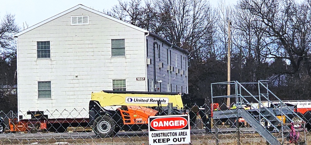 Contractors prepare second World War II-era barracks to be moved at Fort McCoy