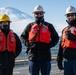 USCGC Polar Star (WAGB 10) conducts crane operations in McMurdo Sound during Operation Deep Freeze