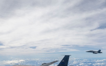 USMC F/A-18C returns to base after participation in CN25