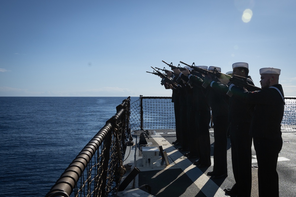 USS Oscar Austin (DDG 79) Holds Burial at Sea Ceremony