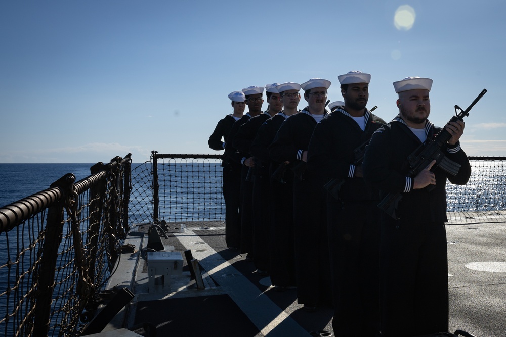USS Oscar Austin (DDG 79) Holds Burial at Sea Ceremony