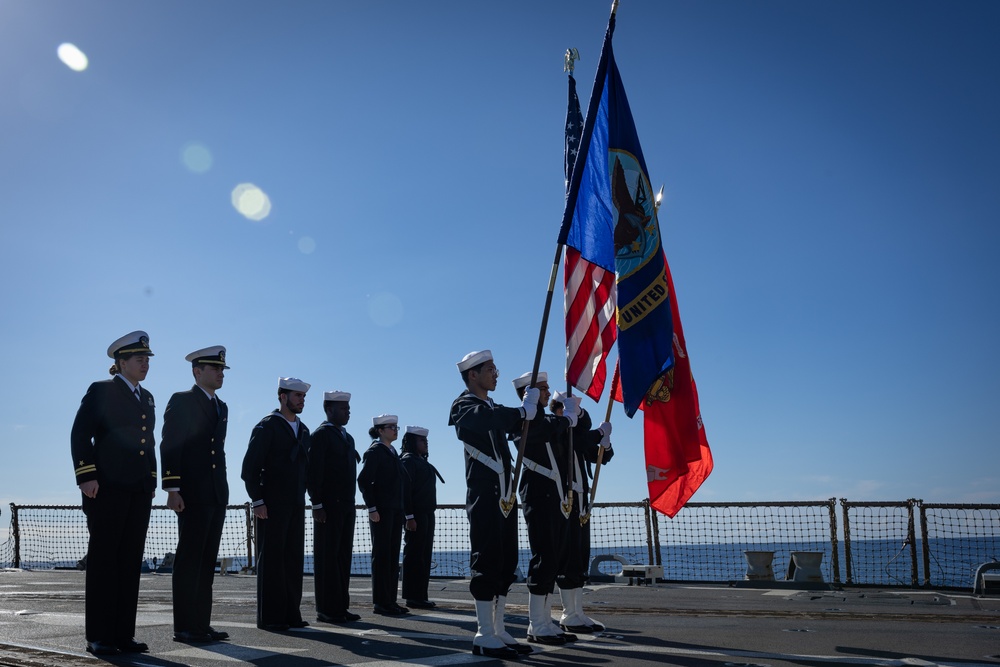 USS Oscar Austin (DDG 79) Holds Burial at Sea Ceremony