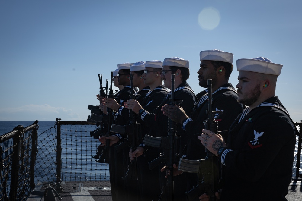 USS Oscar Austin (DDG 79) Holds Burial at Sea Ceremony