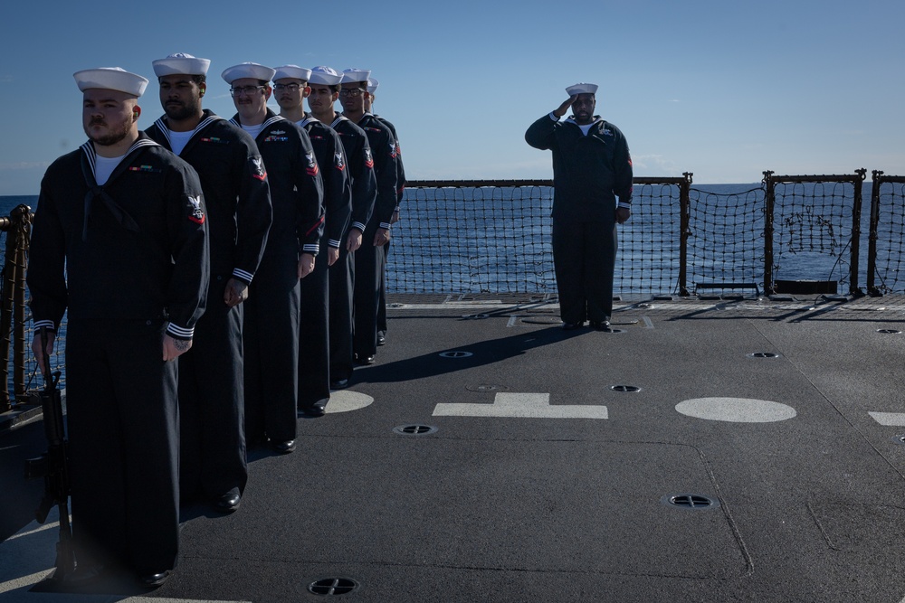 USS Oscar Austin (DDG 79) Holds Burial at Sea Ceremony