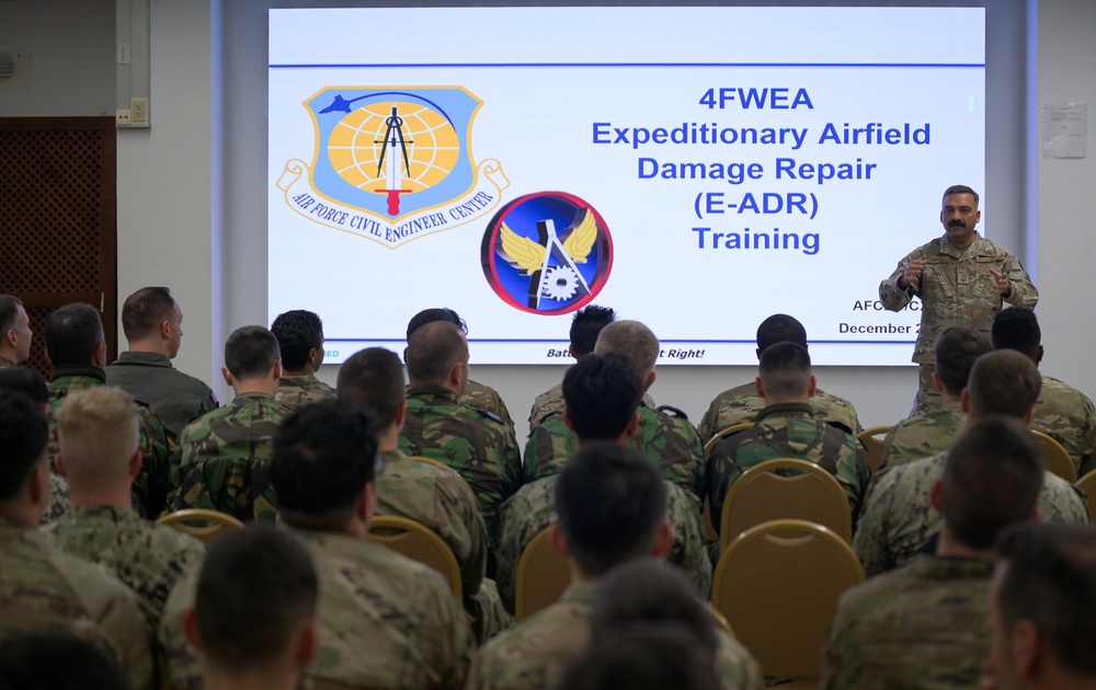 U.S., Spanish, Portuguese military personnel participate in expeditionary airfield damage repair training at Morón AB