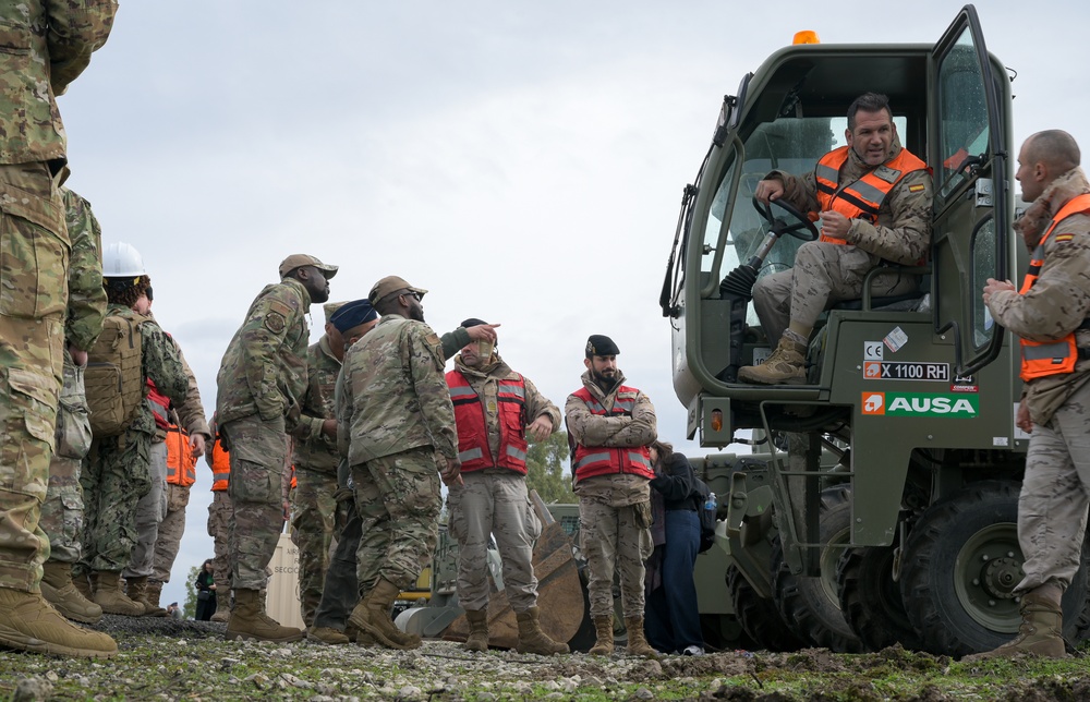 U.S., Spanish, Portuguese military personnel participate in expeditionary airfield damage repair training at Morón AB