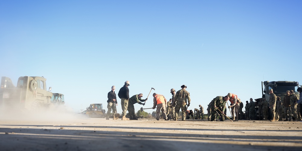 U.S., Spanish, Portuguese military personnel participate in expeditionary airfield damage repair training at Morón AB