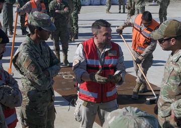 U.S., Spanish, Portuguese military personnel participate in expeditionary airfield damage repair training at Morón AB