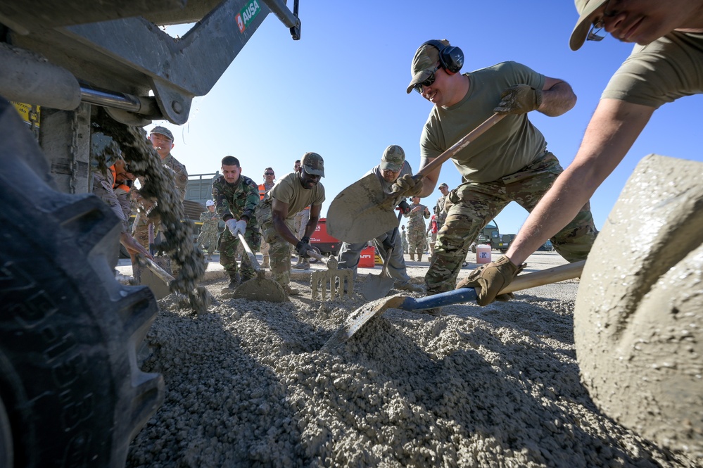 U.S., Spanish, Portuguese military personnel participate in expeditionary airfield damage repair training at Morón AB