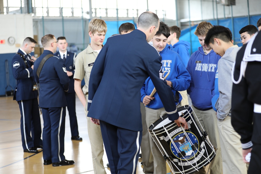 Joint Armed Forces Color Guard Visits Schools in New Orleans