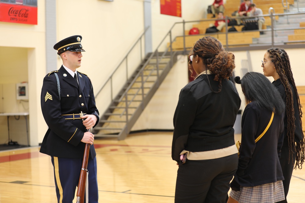 Joint Armed Forces Color Guard Visits Schools