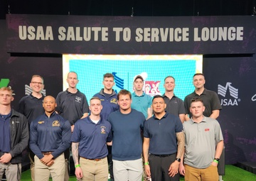 Joint Armed Forces Color Guard Meets Drake Maye