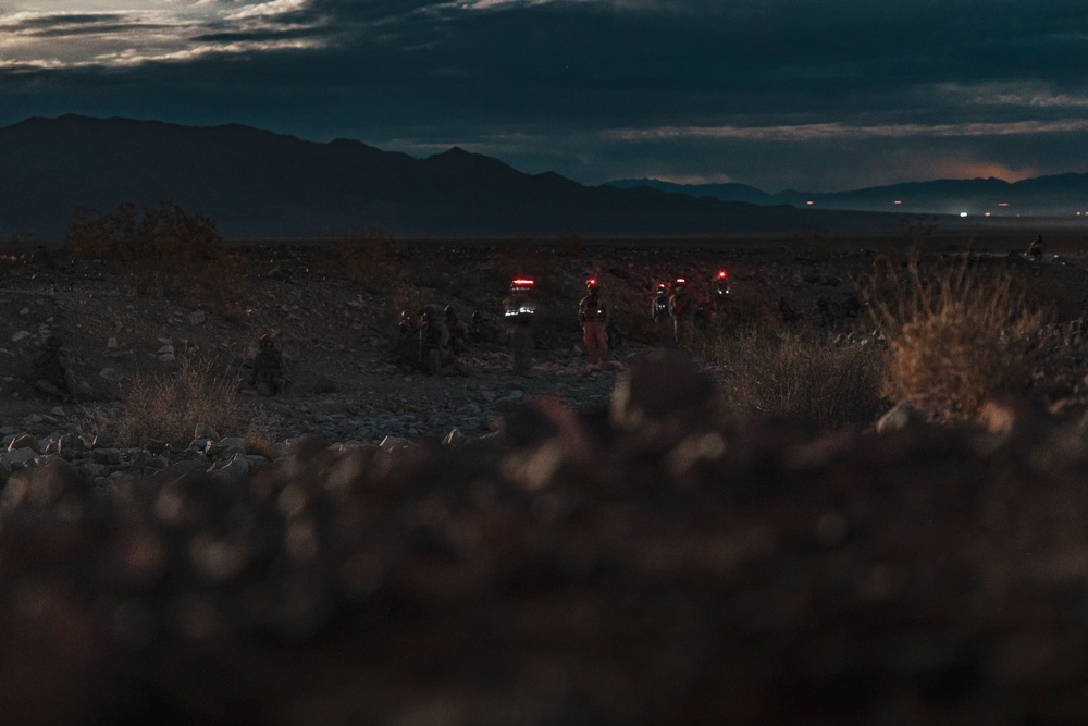 Marines with 2/7 conduct range 410A at night during ITX 1-25