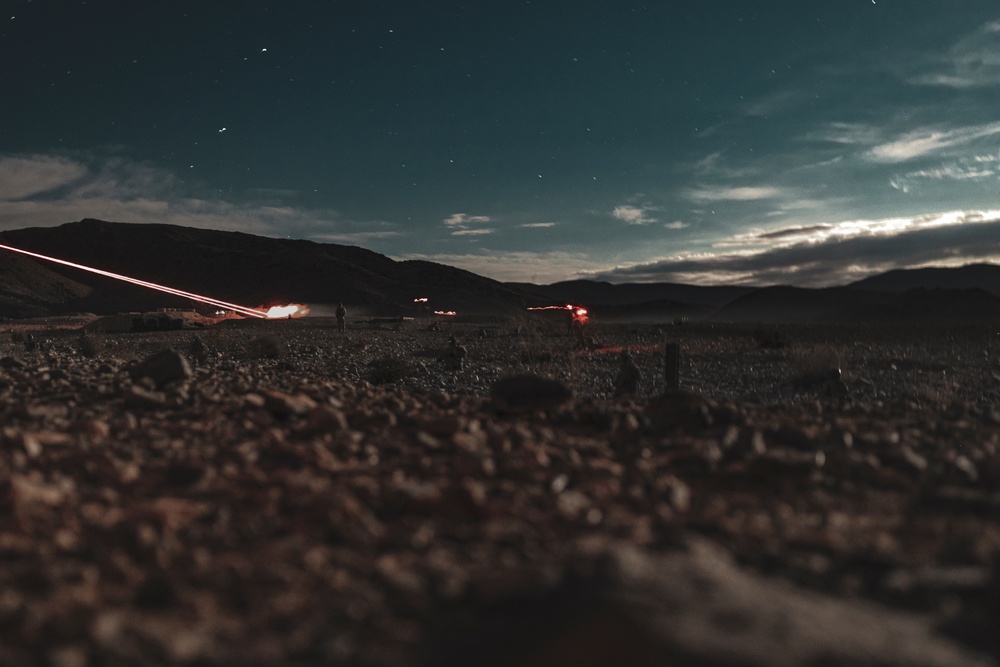 Marines with 2/7 conduct range 410A at night during ITX 1-25
