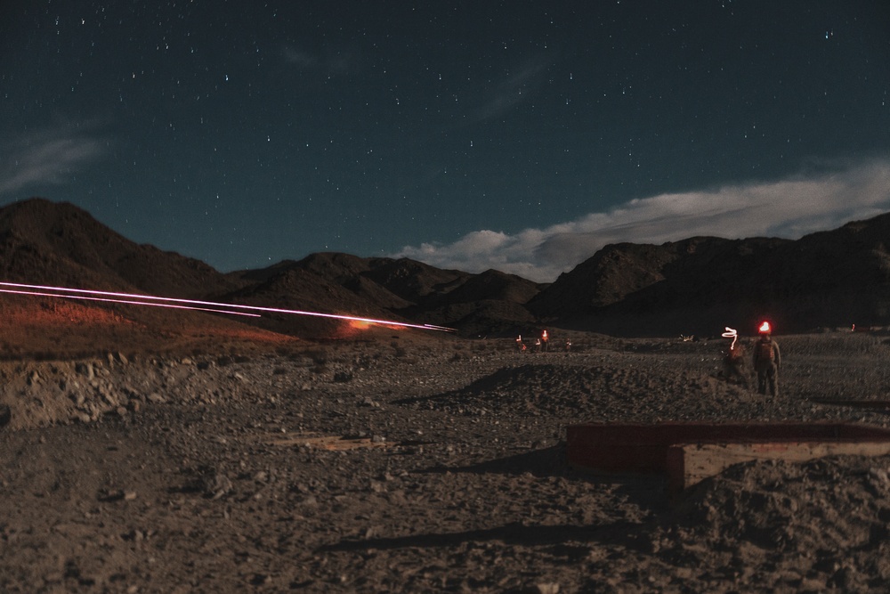 Marines with 2/7 conduct range 410A at night during ITX 1-25