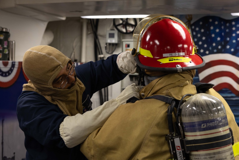 Damage Control Drill Aboard USS Truxtun