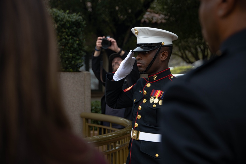 Marines Participate in Annual President Ronald Reagan Wreath Laying Ceremony