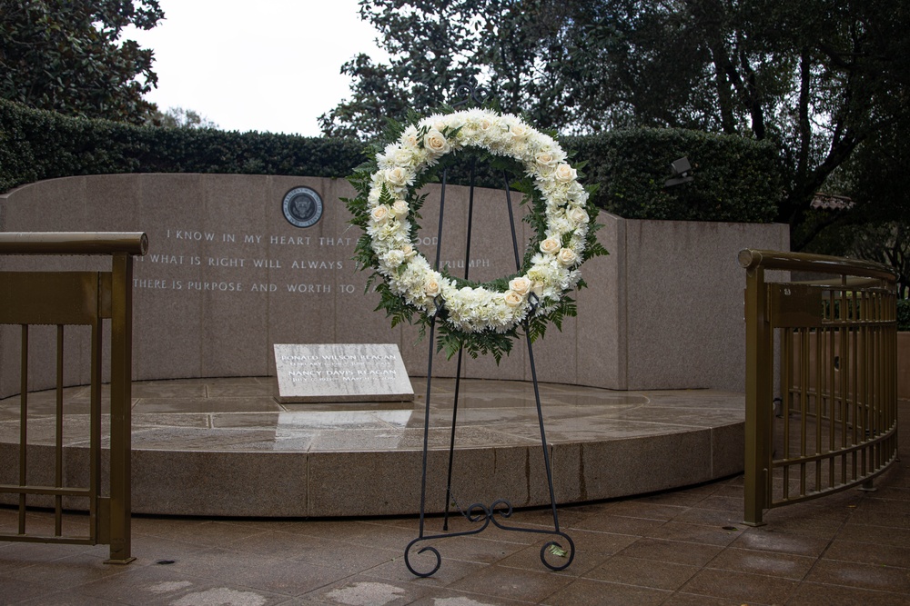 Marines Participate in Annual President Ronald Reagan Wreath Laying Ceremony