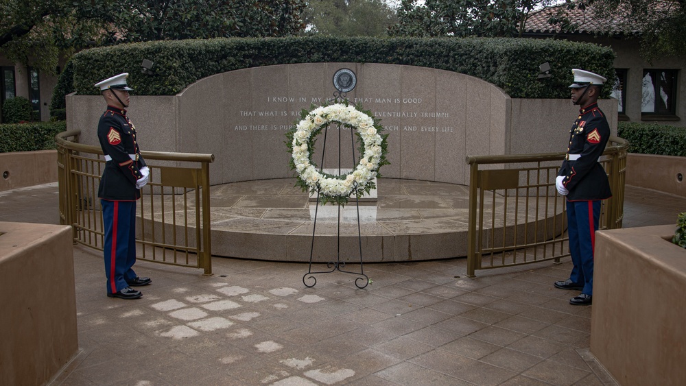 Marines Participate in Annual President Ronald Reagan Wreath Laying Ceremony