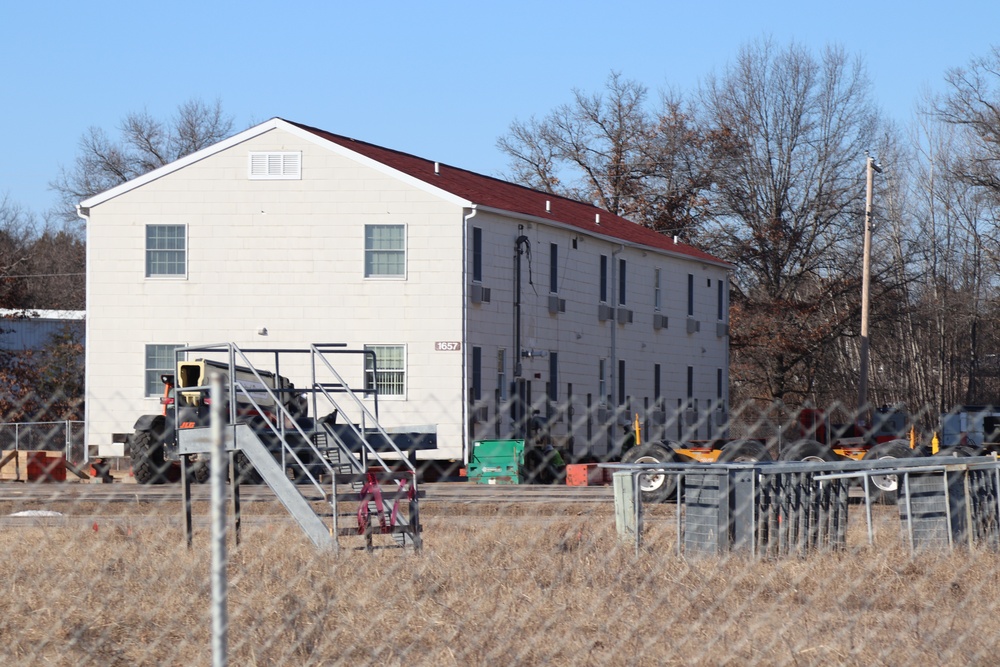 Contractors prepare second World War II-era barracks to be moved at Fort McCoy