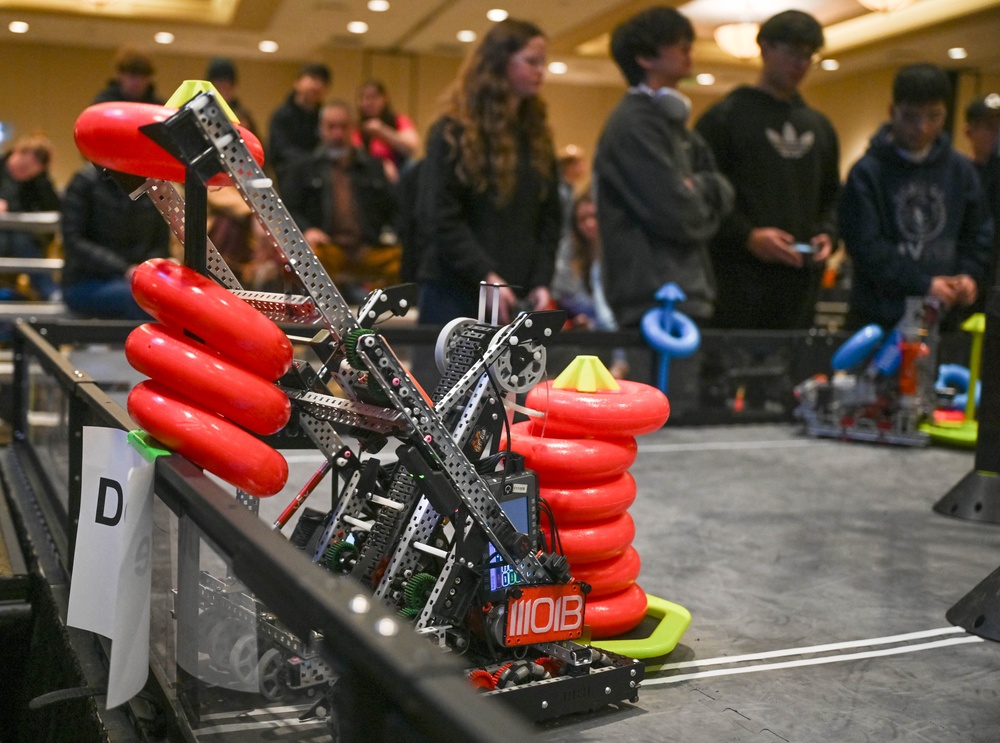 Space Base Delta 1 volunteers inspire future STEM leaders at AFCEA Robotics Competition