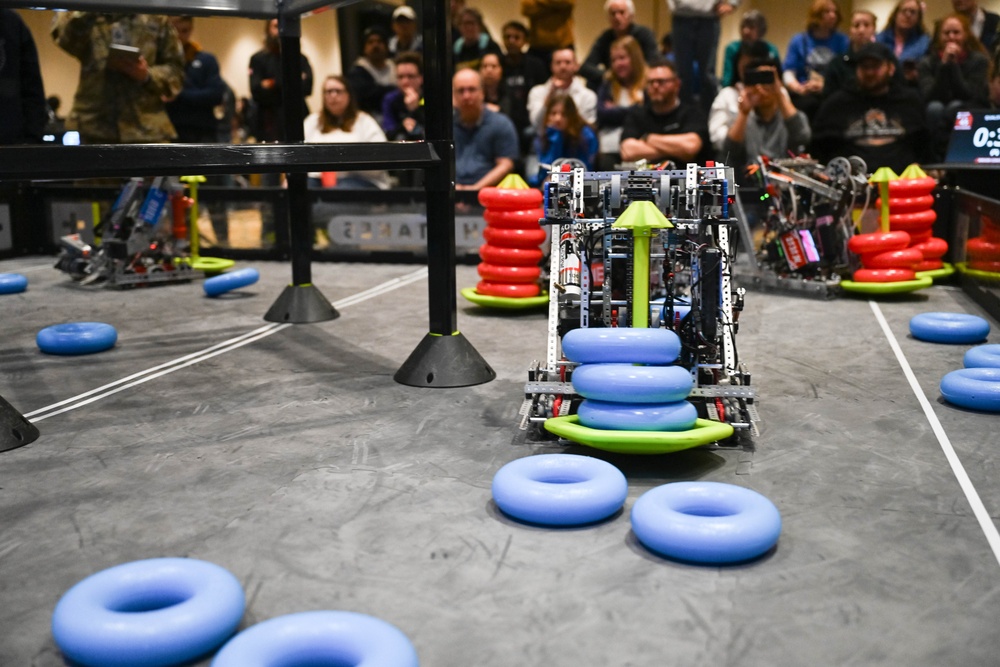 Space Base Delta 1 volunteers inspire future STEM leaders at AFCEA Robotics Competition