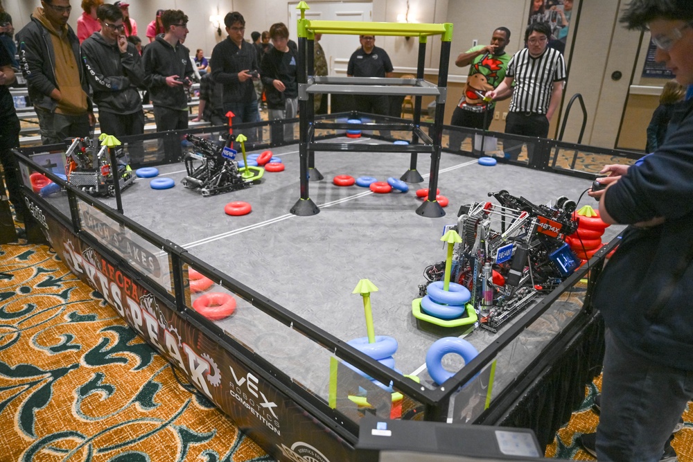 Space Base Delta 1 volunteers inspire future STEM leaders at AFCEA Robotics Competition