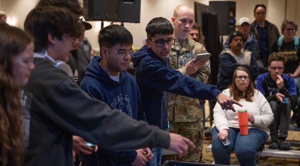 Space Base Delta 1 volunteers inspire future STEM leaders at AFCEA Robotics Competition