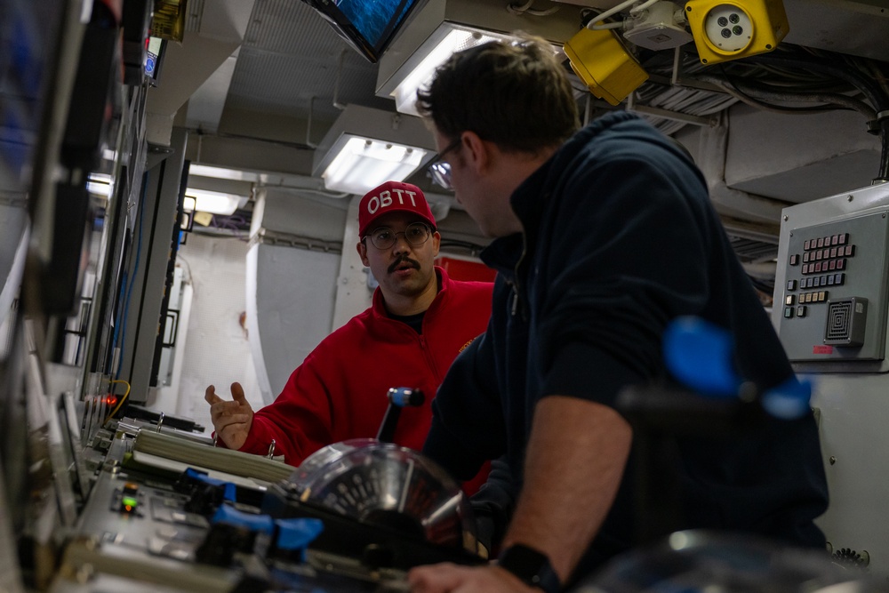 USCGC Polar Star (WAGB 10) crewmembers conduct damage control training in McMurdo Sound during Operation Deep Freeze