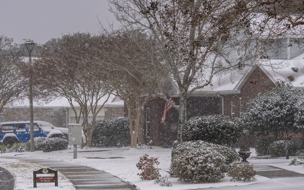 An old frosty visitor pays Keesler a visit