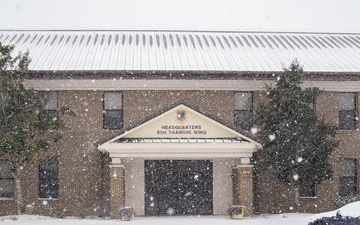 An old frosty visitor pays Keesler a visit