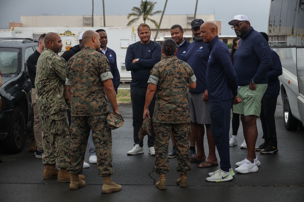 Legends and Heroes Unite: National Football League Hall of Famers and Cheerleaders join forces with Marines at MCBH