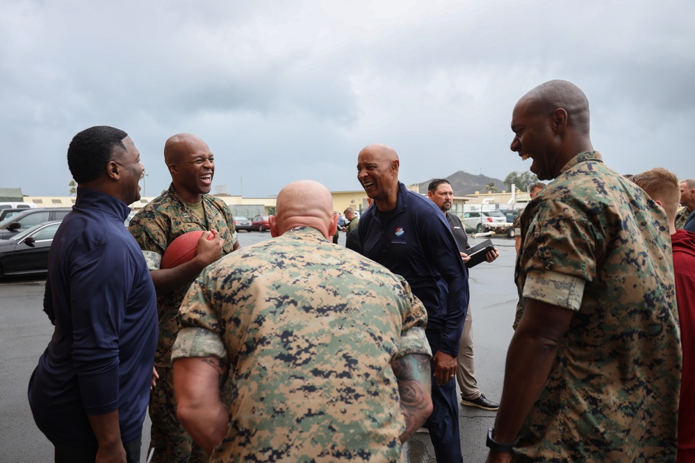 Legends and Heroes Unite: National Football League Hall of Famers and Cheerleaders join forces with Marines at MCBH