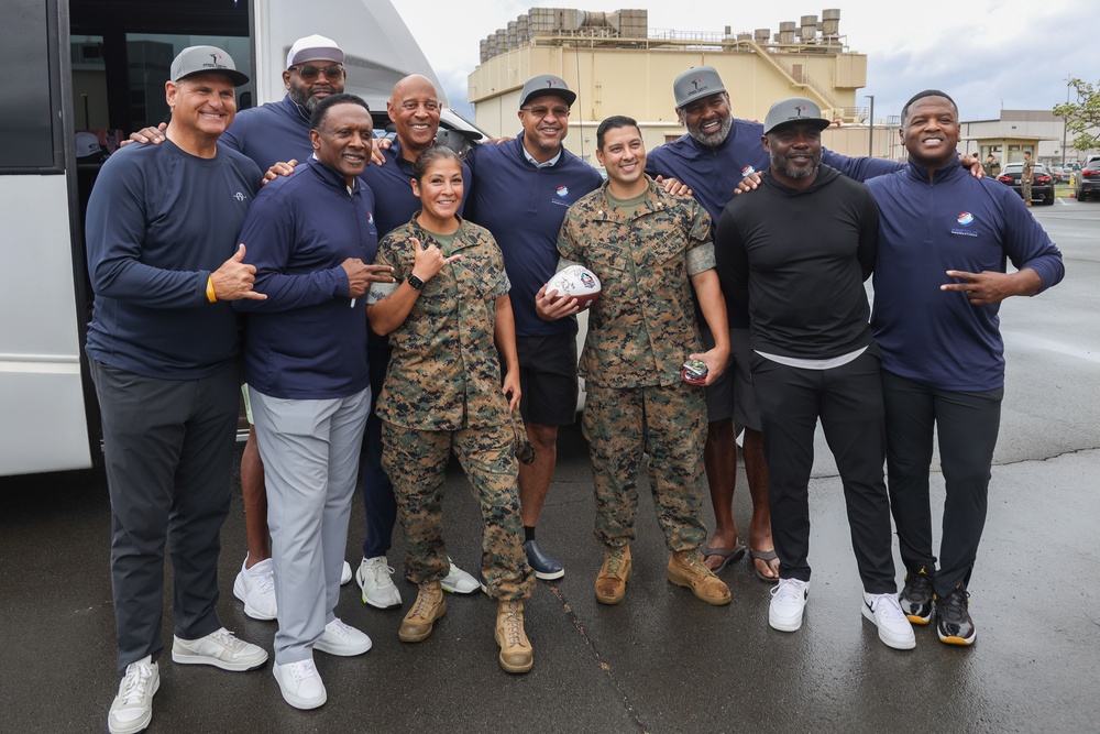 Legends and Heroes Unite: National Football League Hall of Famers and Cheerleaders join forces with Marines at MCBH