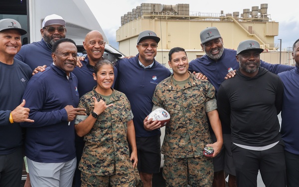 Legends and Heroes Unite: National Football League Hall of Famers and Cheerleaders join forces with Marines at MCBH