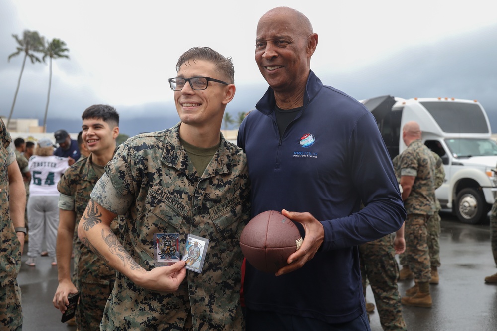 Legends and Heroes Unite: National Football League Hall of Famers and Cheerleaders join forces with Marines at MCBH