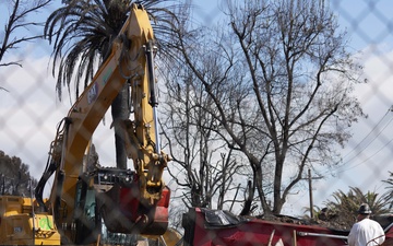 U.S. Army Corps of Engineers clears debris from a house in Altadena