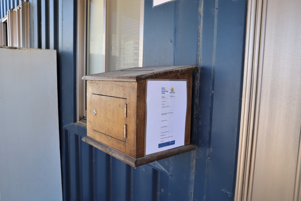 A Suggestion Box Outside a Contractor's Office Encourages Participation in Site Safety Programs