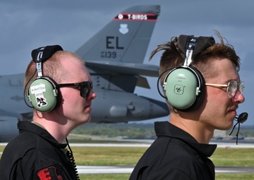 34th Expeditionary Bomb Squadron B-1B Lancer takes off from Andersen AFB in support of Aero India 2025 air show