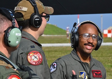 34th Expeditionary Bomb Squadron B-1B Lancer takes off from Andersen AFB in support of Aero India 2025 air show