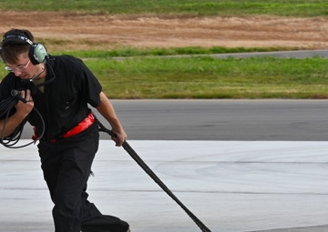 34th Expeditionary Bomb Squadron B-1B Lancer takes off from Andersen AFB in support of Aero India 2025 air show