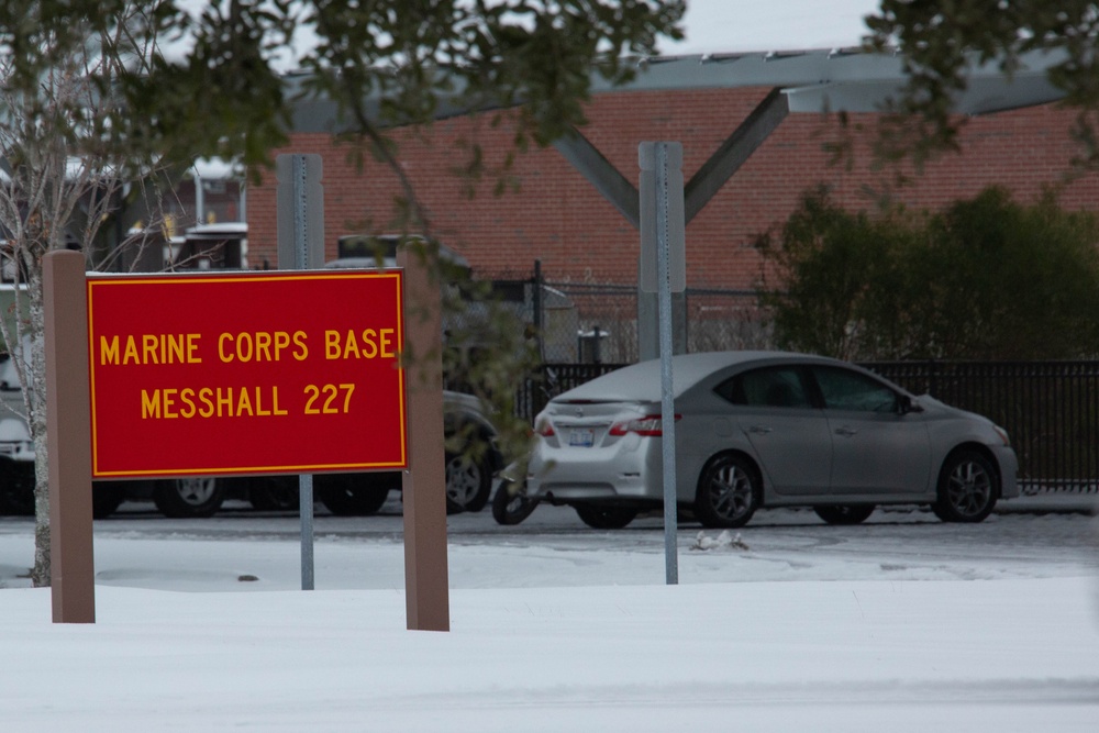 Unprecedented Snowfall Blankets Camp Lejeune